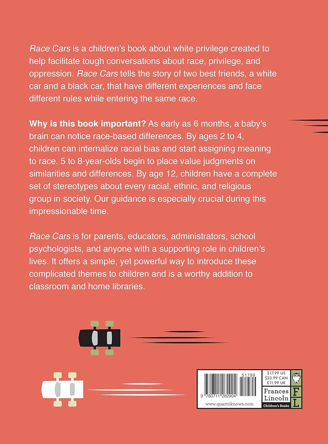 Race Cars: A Children's Book About White Privilege - Hardcover - Image 2