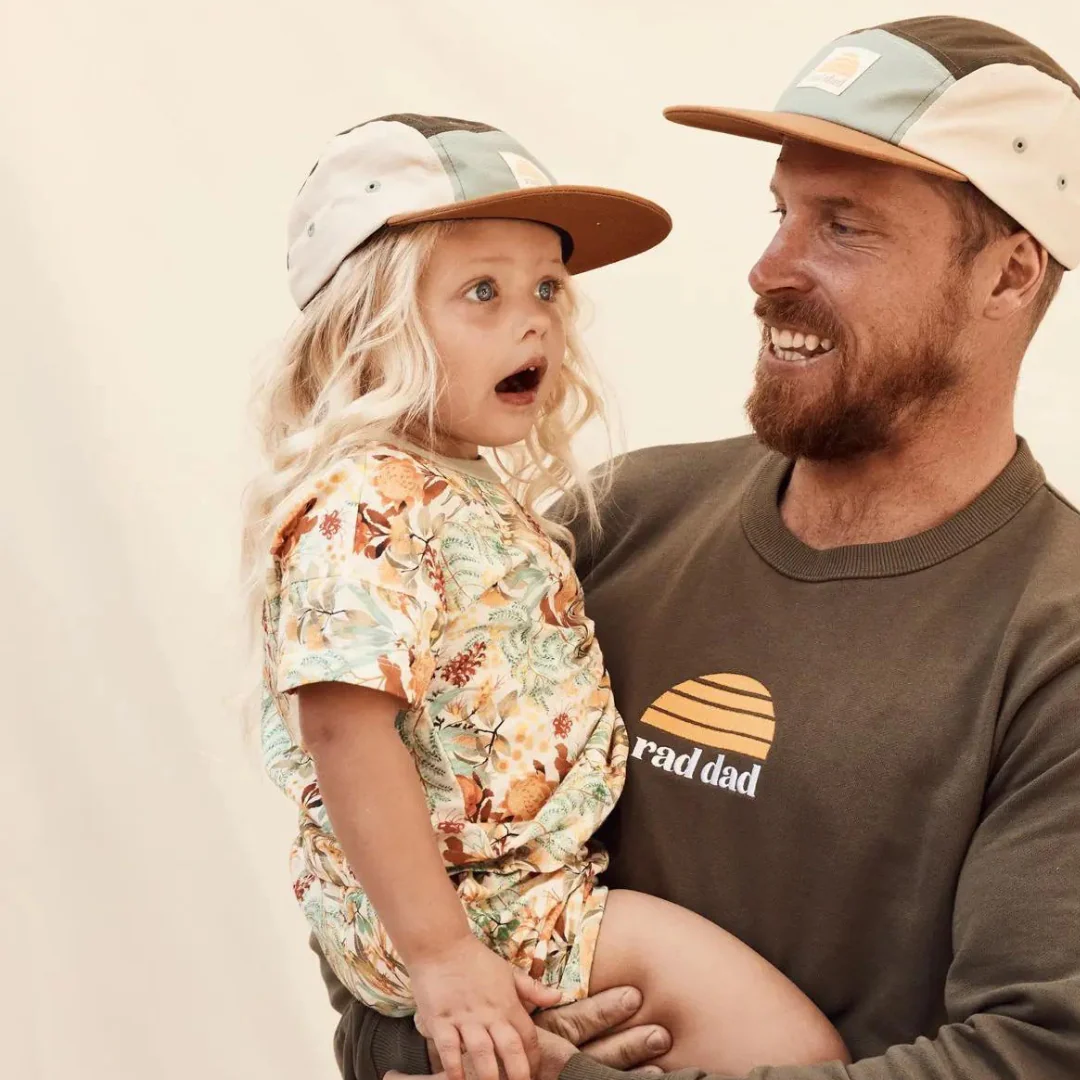 Rad Dad Five Panel Spliced Cap - Khaki by Banabae - Image 5
