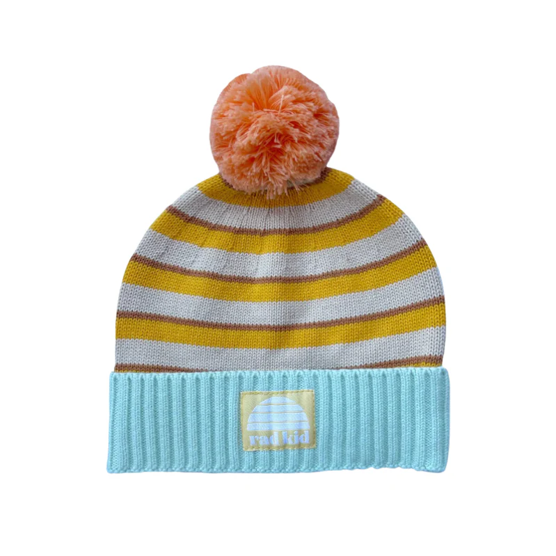 Rad Kid Stripe Organic Knit Beanie by Banabae