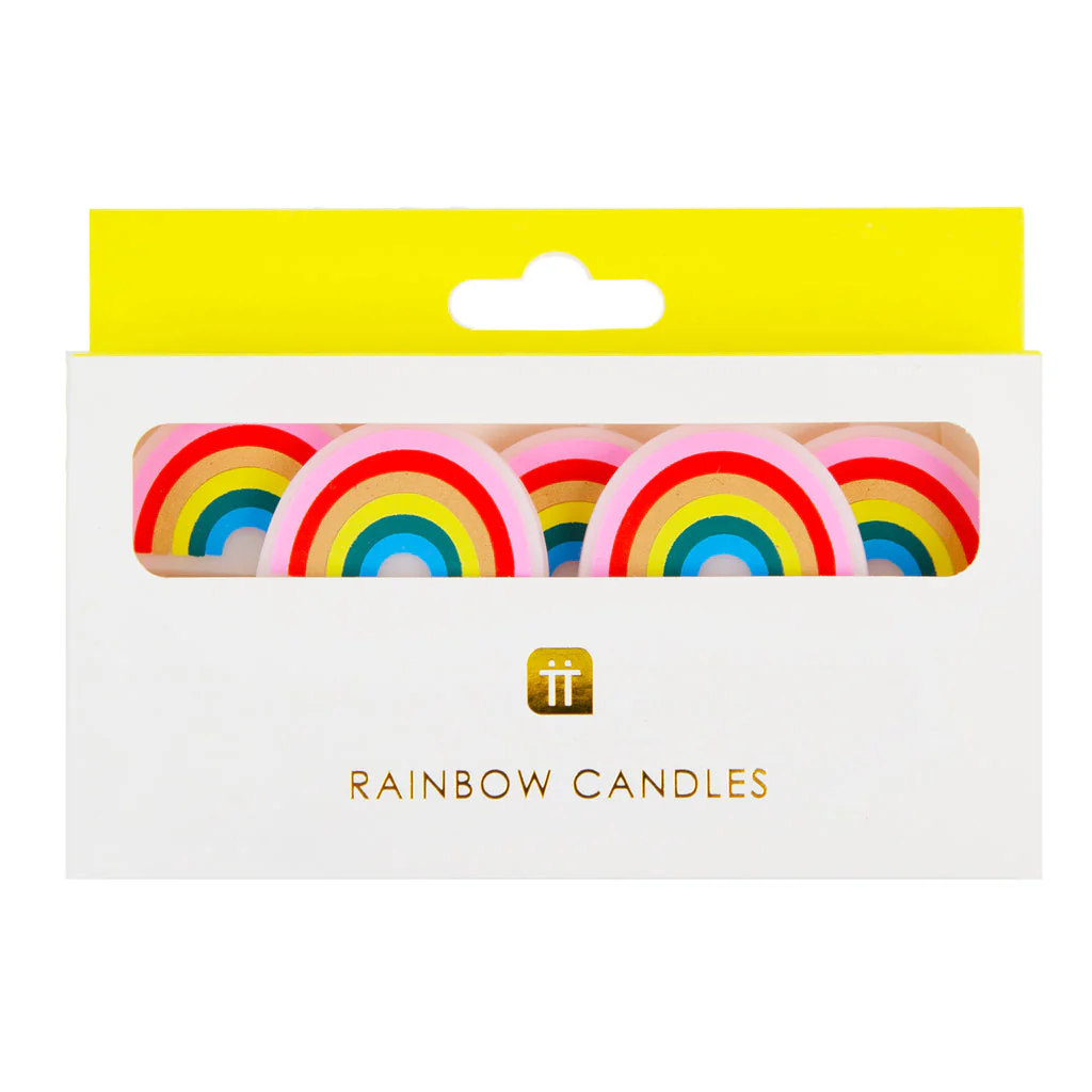 Rainbow Candles 5 Pack by Talking Tables - Image 2