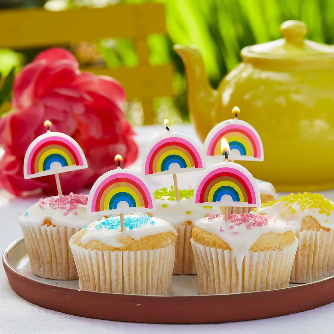 Rainbow Candles 5 Pack by Talking Tables - Image 3