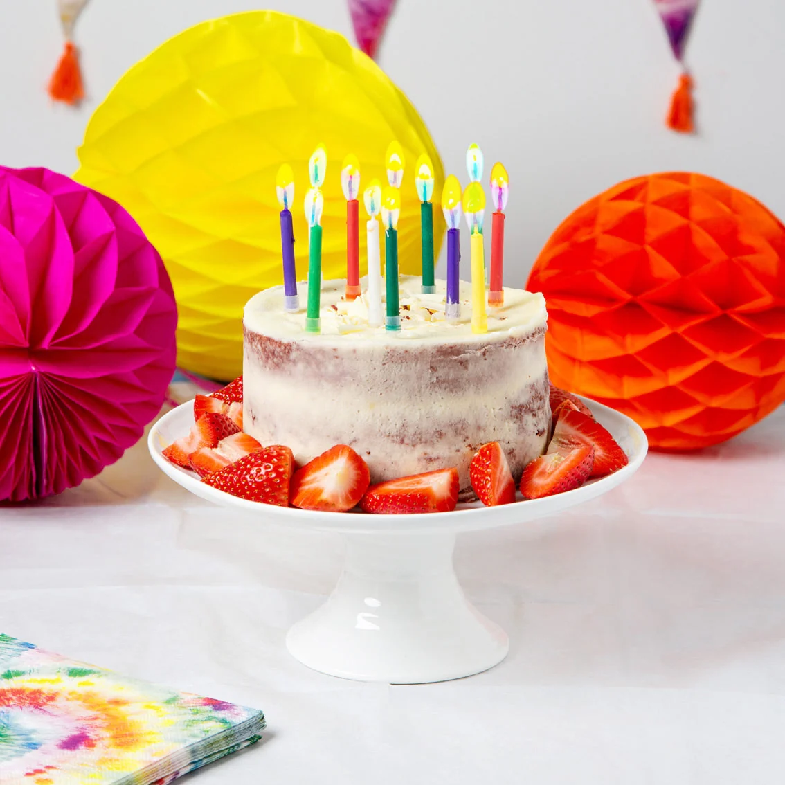 Rainbow Flame Candles - Set of 12 by Talking Tables - Image 3