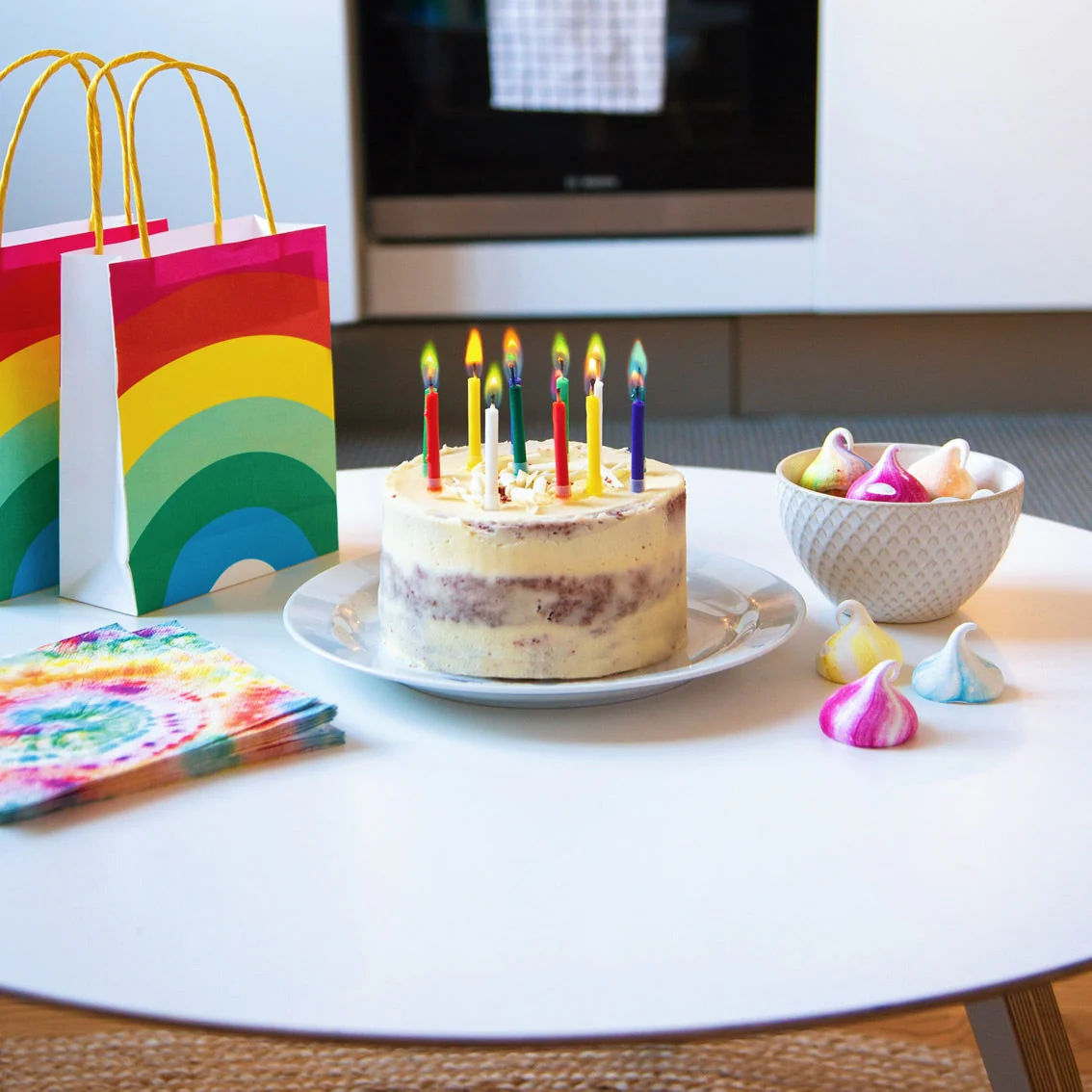 Rainbow Flame Candles - Set of 12 by Talking Tables - Image 4