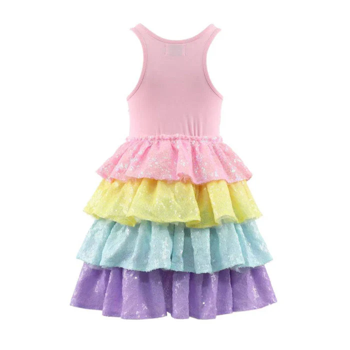 Rainbow Sequin Tiered Dream Dress by Lola + The Boys - Image 6