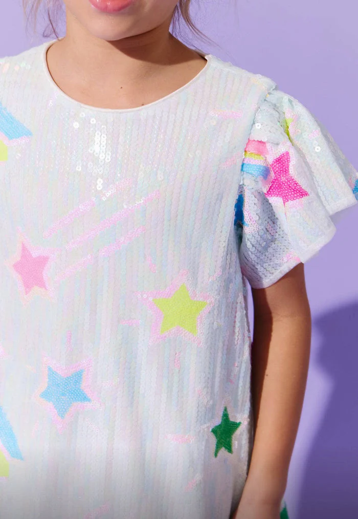 Rainbow Shooting Star Sequin Dress by Lola + The Boys - Image 4