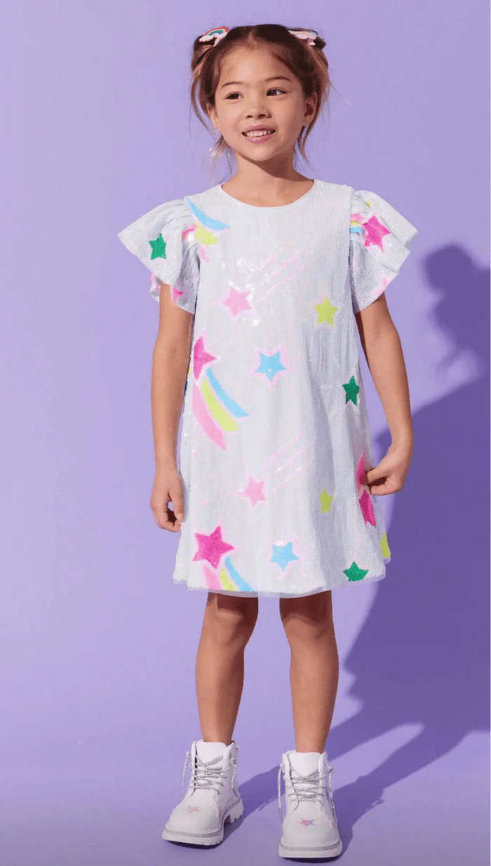 Rainbow Shooting Star Sequin Dress by Lola + The Boys - Image 6