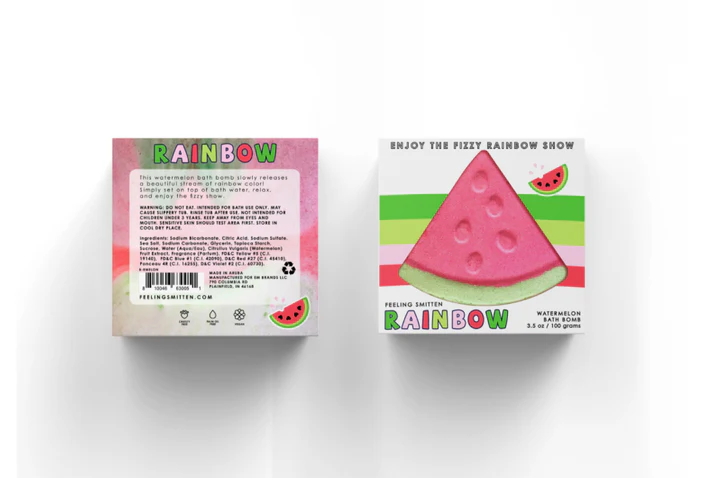 Rainbow Show Bath Bomb - Watermelon by Feeling Smitten - Image 3