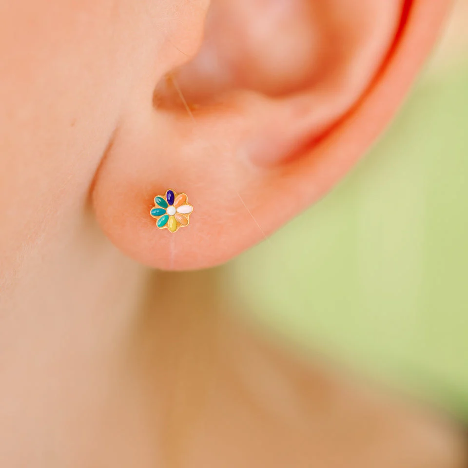 Rainbow Tiny Daisies Earrings by Pierced - Image 3