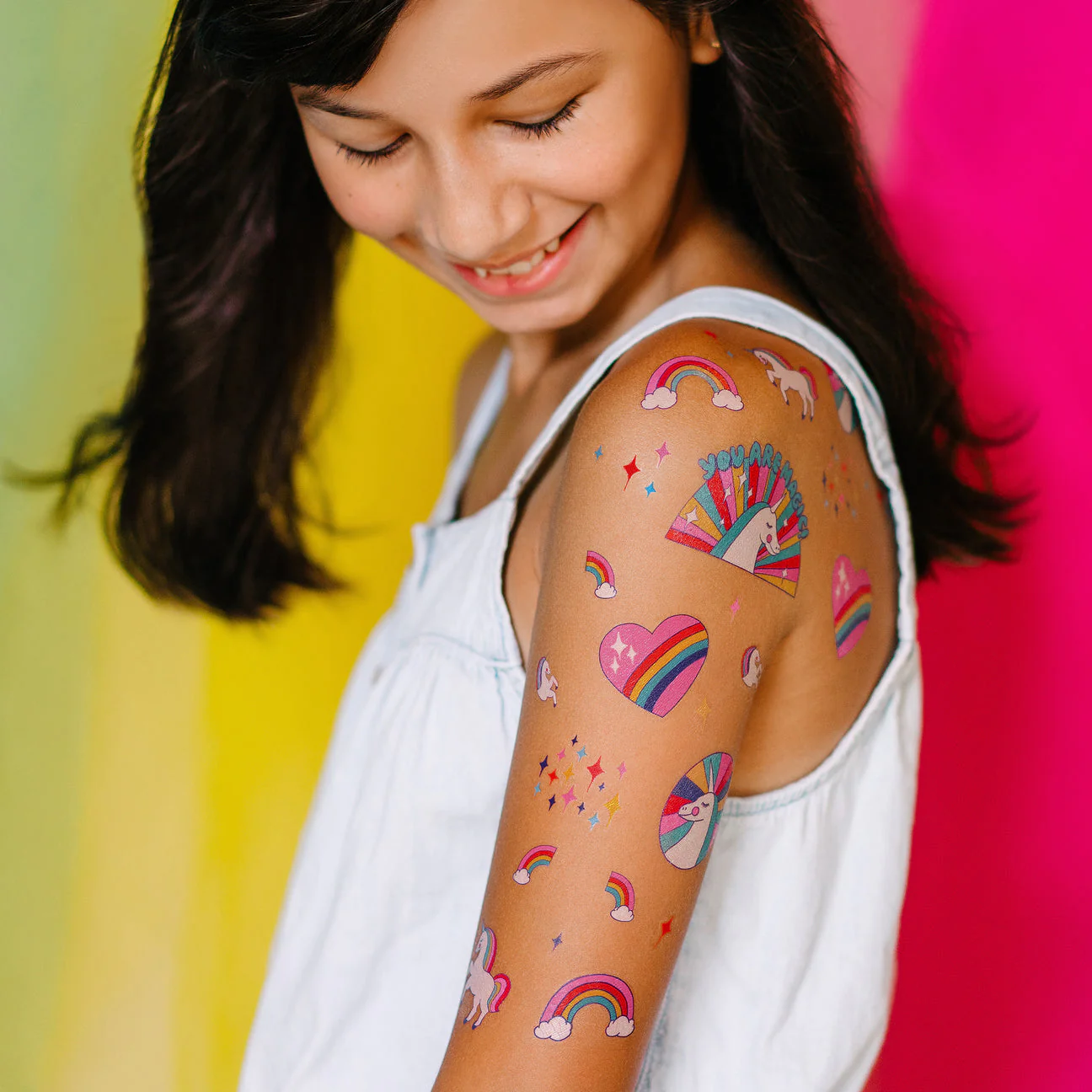 Rainbow Unicorns Sheet Tattoos - Set of 2 by Tattly - Image 2