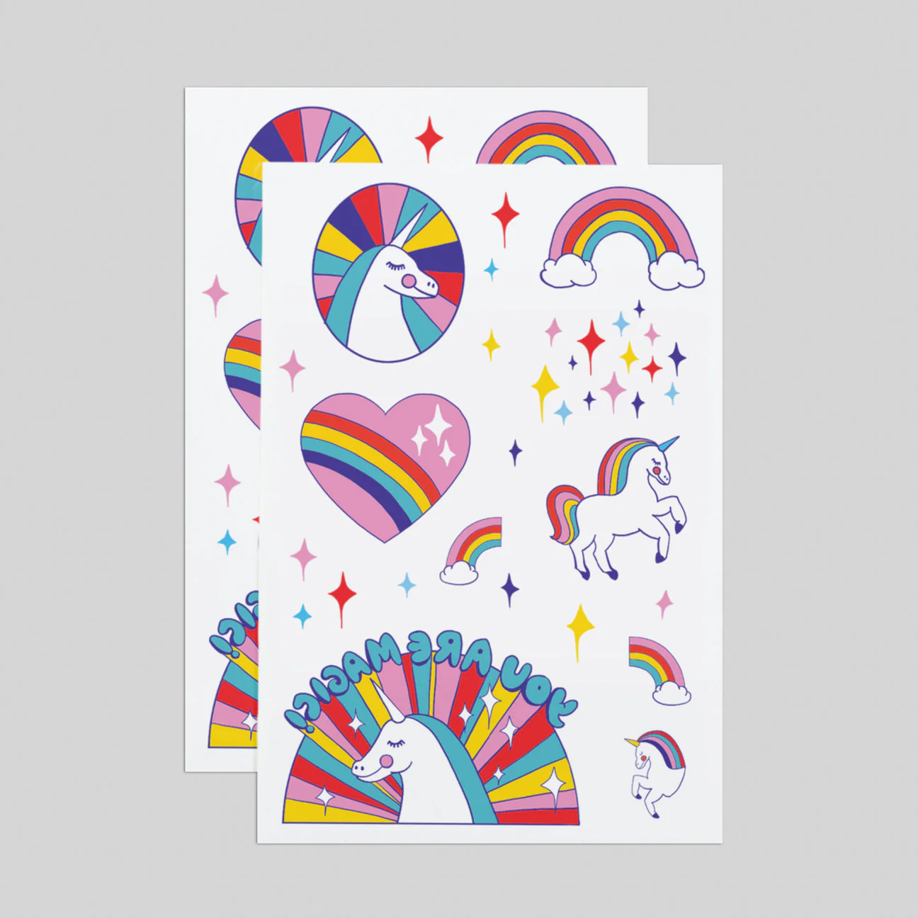 Rainbow Unicorns Sheet Tattoos - Set of 2 by Tattly - Image 7