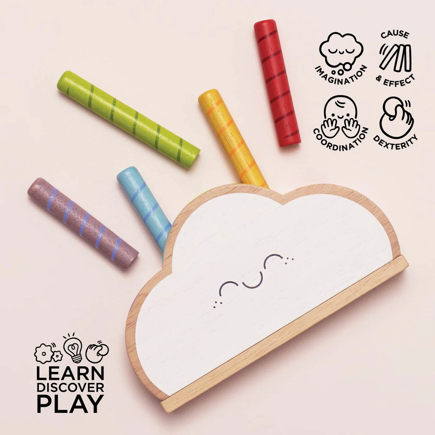 Rainbow Cloud Pop by Le Toy Van - Image 4
