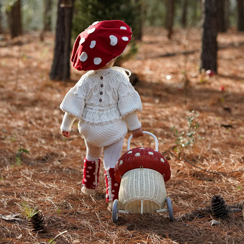 Rattan Mushroom Luggy - Red/White by Dinkum Dolls - Image 2