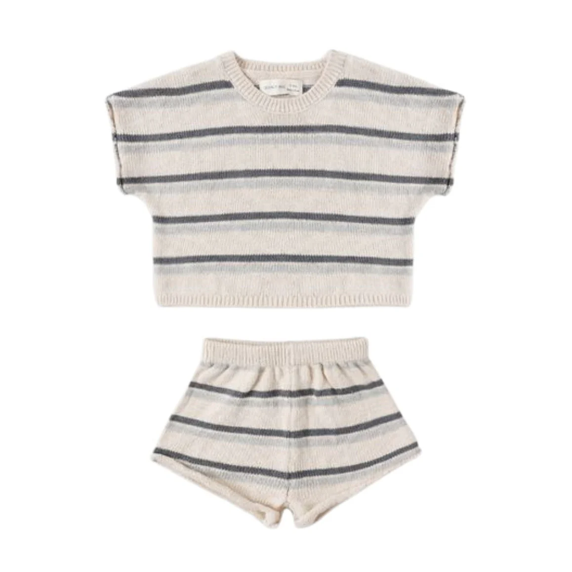 Relaxed Summer Knit Set - Ocean Stripe by Quincy Mae