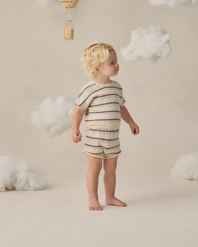 Relaxed Summer Knit Set - Ocean Stripe by Quincy Mae - Image 6