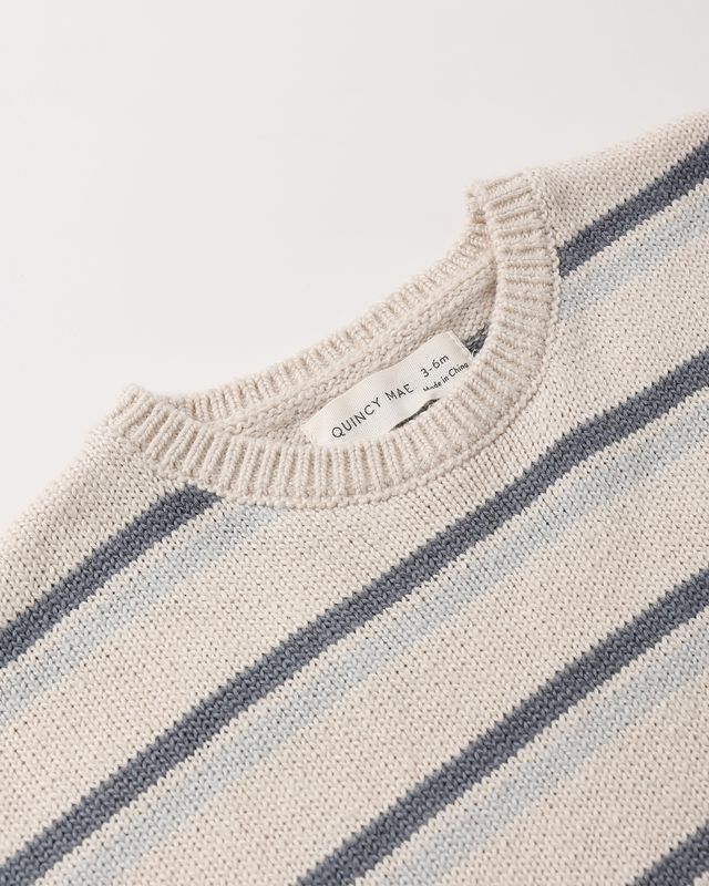 Relaxed Summer Knit Set - Ocean Stripe by Quincy Mae - Image 7