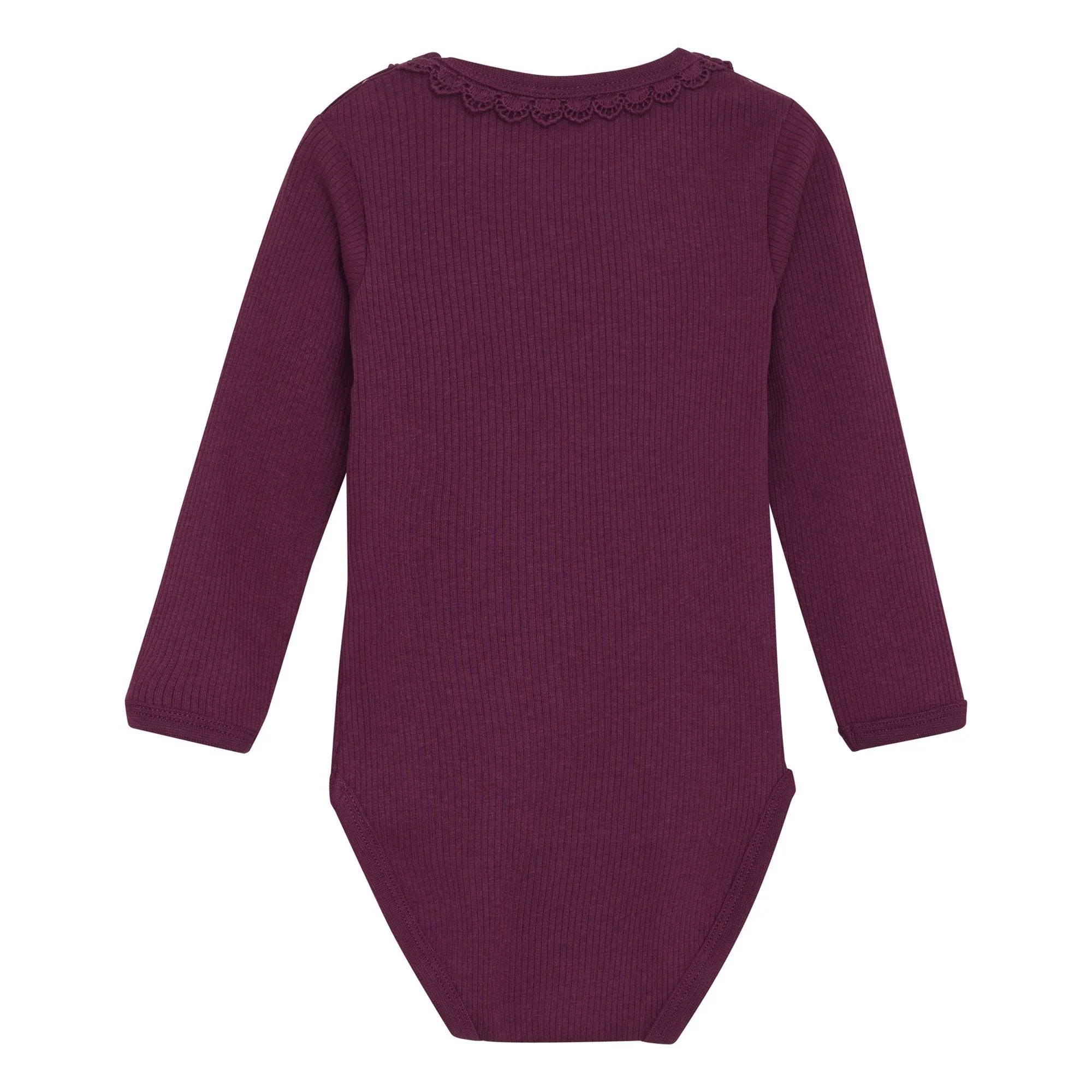 Ribbed Bodysuit - Raspberry Coulis by Minymo - FINAL SALE - Image 2