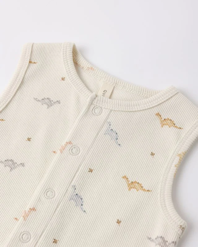 Ribbed Henley Romper - Dinos by Quincy Mae - Image 6