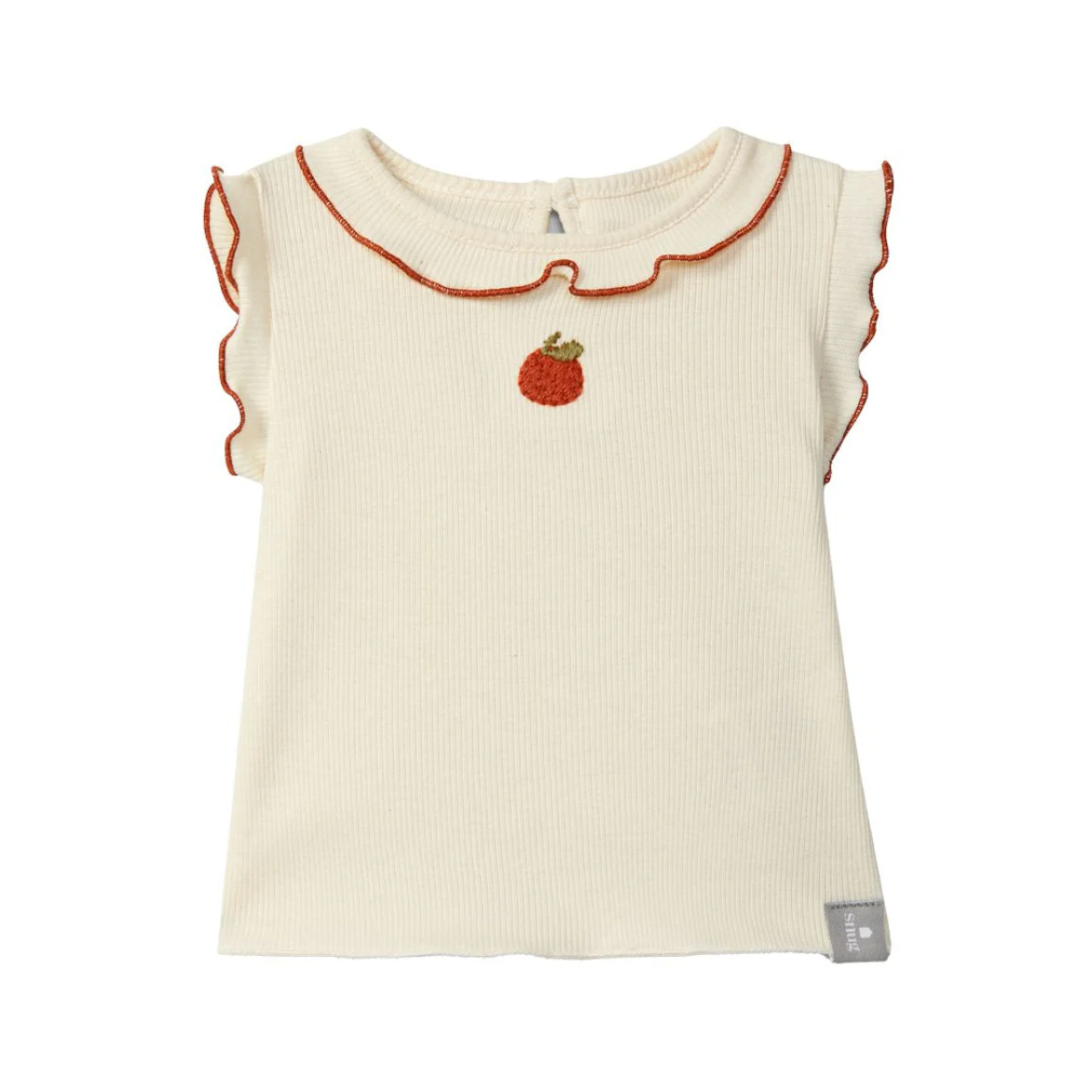 Ribbed Jersey Tank with Embroidery - Ocher by Snug