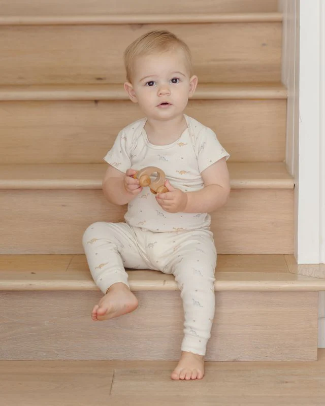 Ribbed Short Sleeve Tee + Legging Set - Dinos by Quincy Mae - Image 3