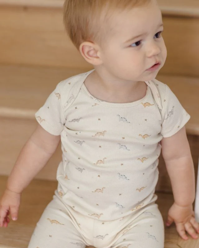 Ribbed Short Sleeve Tee + Legging Set - Dinos by Quincy Mae - Image 4