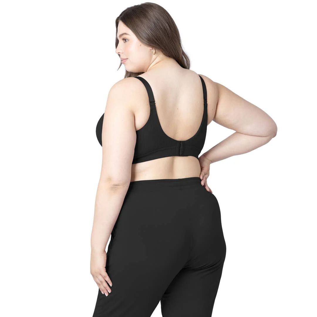 Ribbed Signature Cotton Nursing & Maternity Bra - Black by Kindred Bravely - Image 2