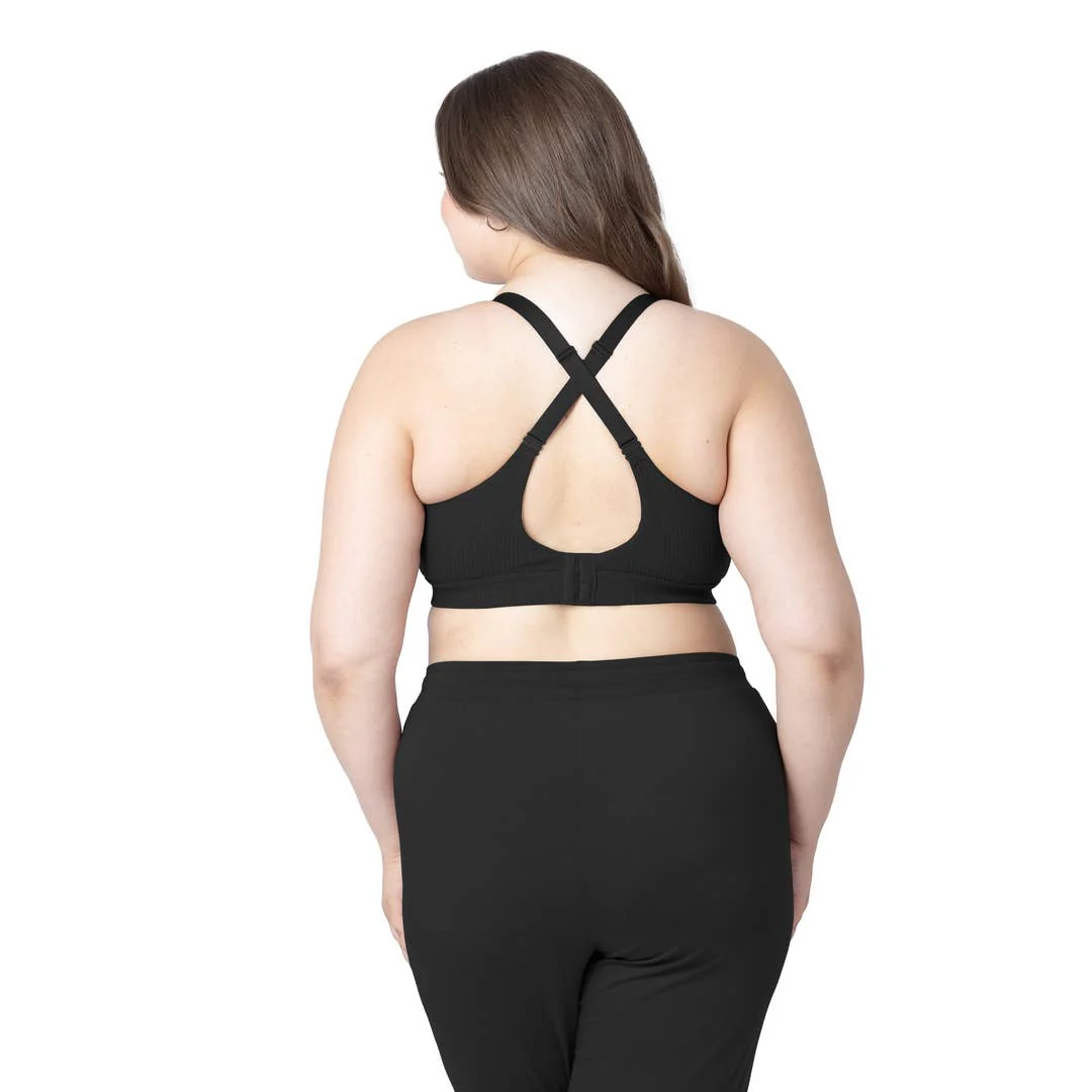 Ribbed Signature Cotton Nursing & Maternity Bra - Black by Kindred Bravely - Image 3
