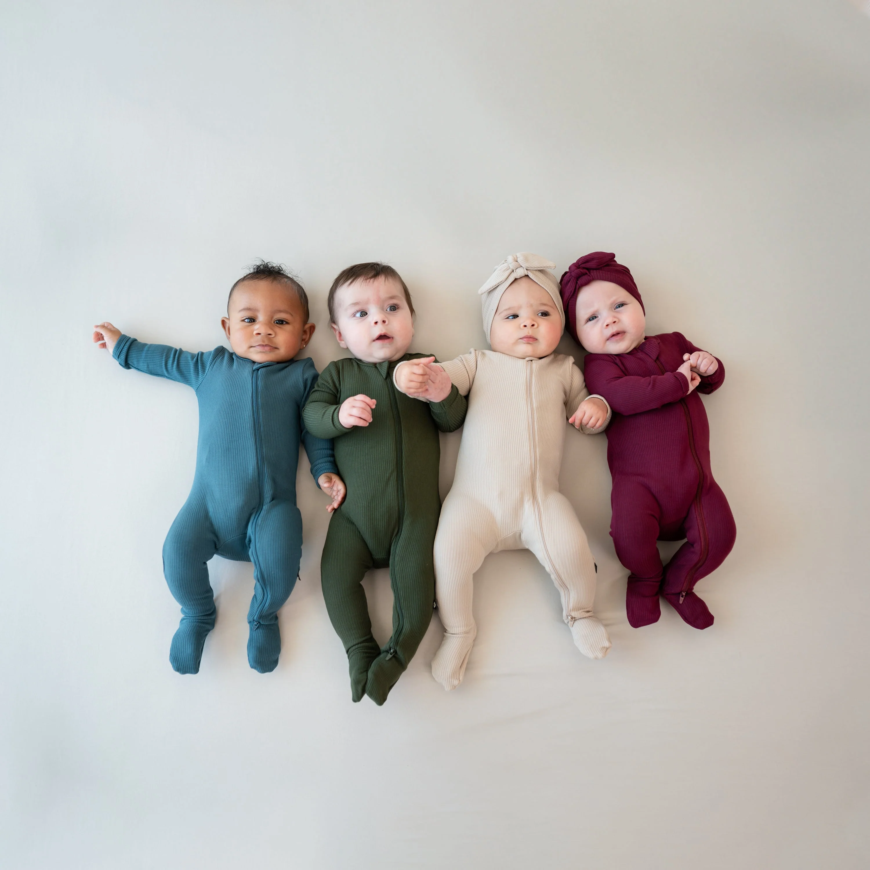 Ribbed Zipper Footie - Fir by Kyte Baby - Image 4