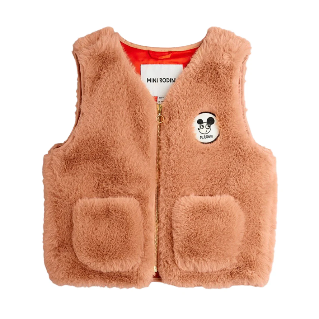 Ritzratz Patch Faux Fur Vest by Mini Rodini - FINAL SALE