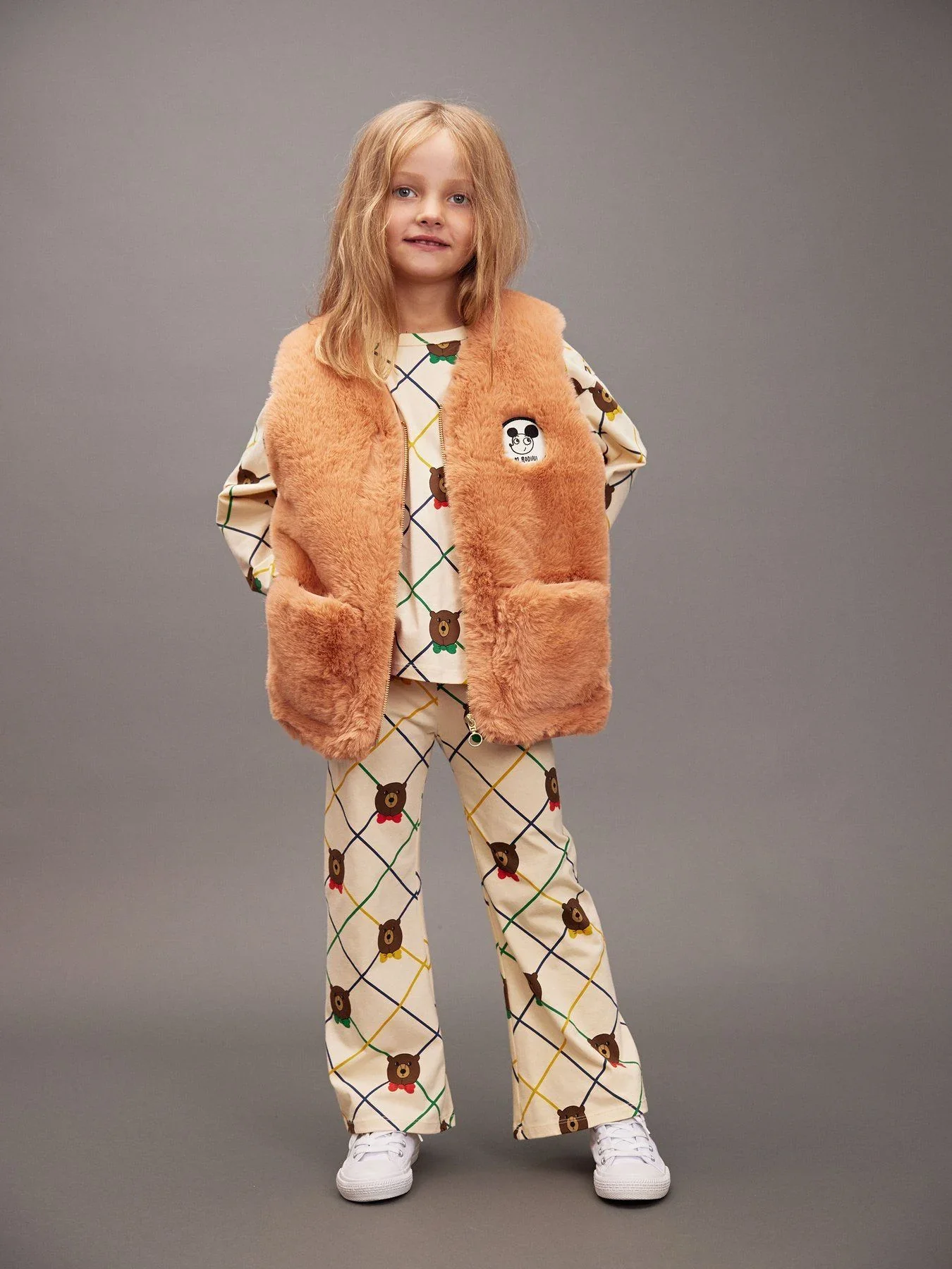 Ritzratz Patch Faux Fur Vest by Mini Rodini - FINAL SALE - Image 2