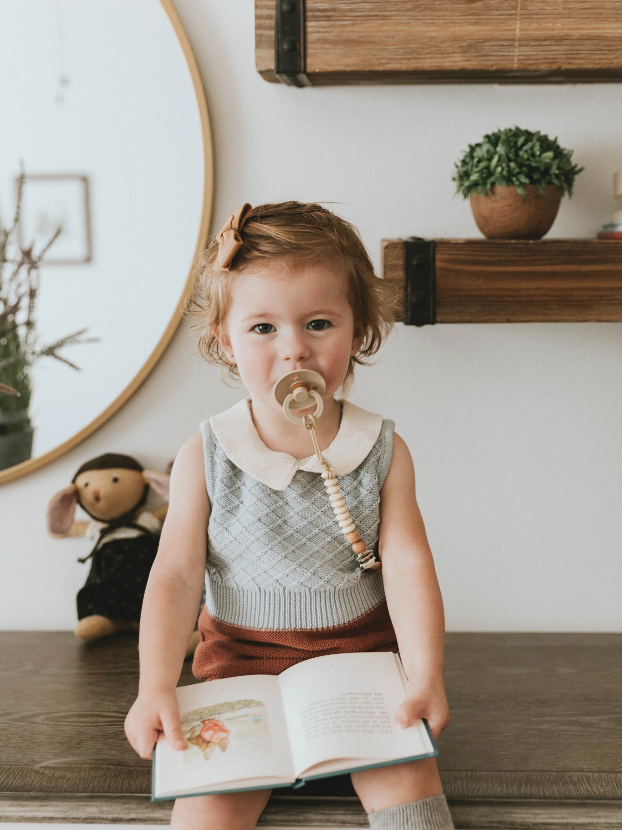 River Pacifier Clip - Wheat by Pretty Please Teethers - Image 2