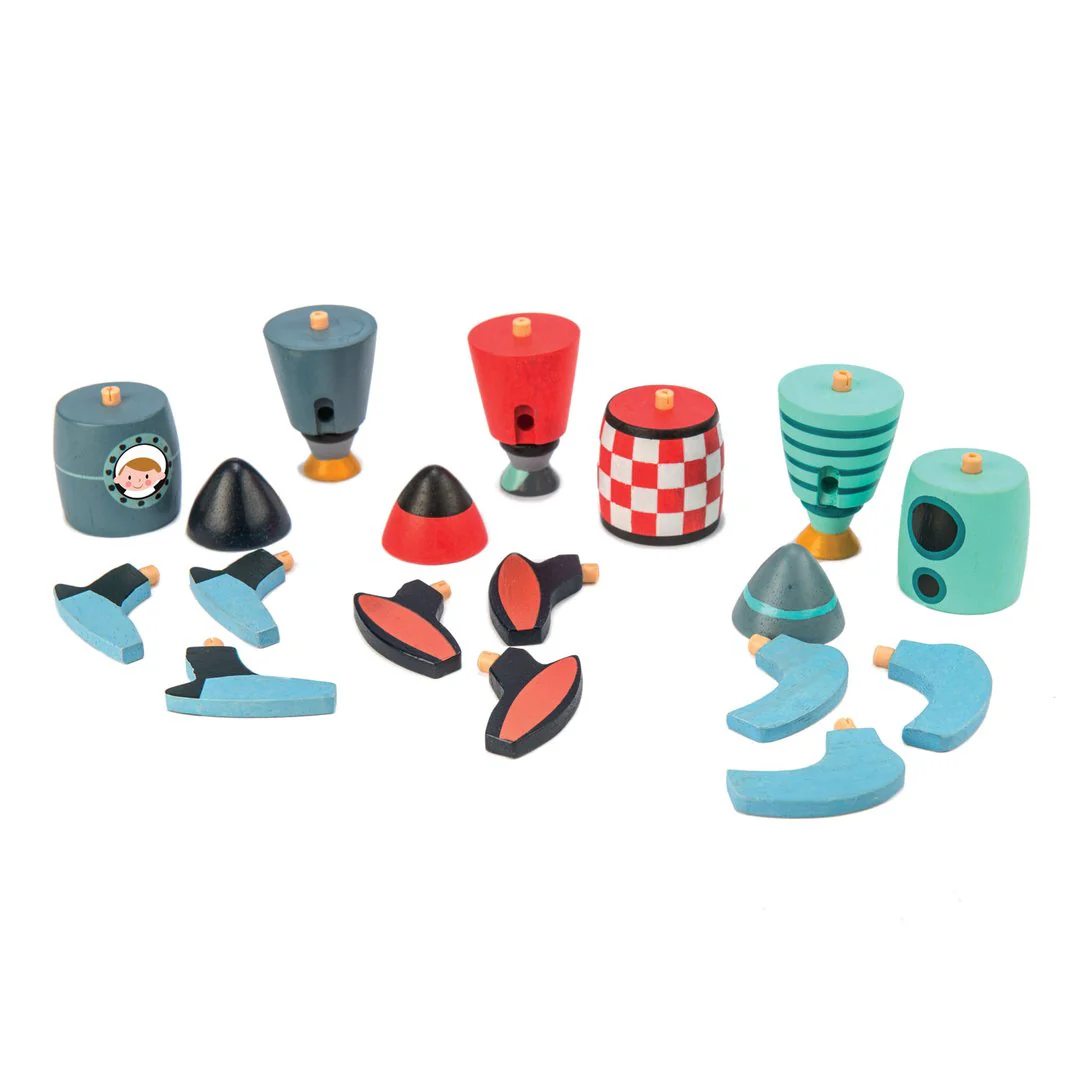 Rocket Construction Wooden Toy by Tender Leaf Toys - Image 3
