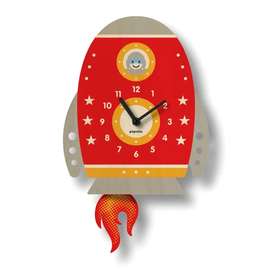 Rocket Wood Pendulum Clock by Popclox - Image 2