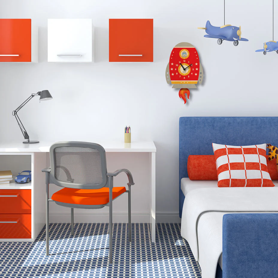 Rocket Wood Pendulum Clock by Popclox - Image 4