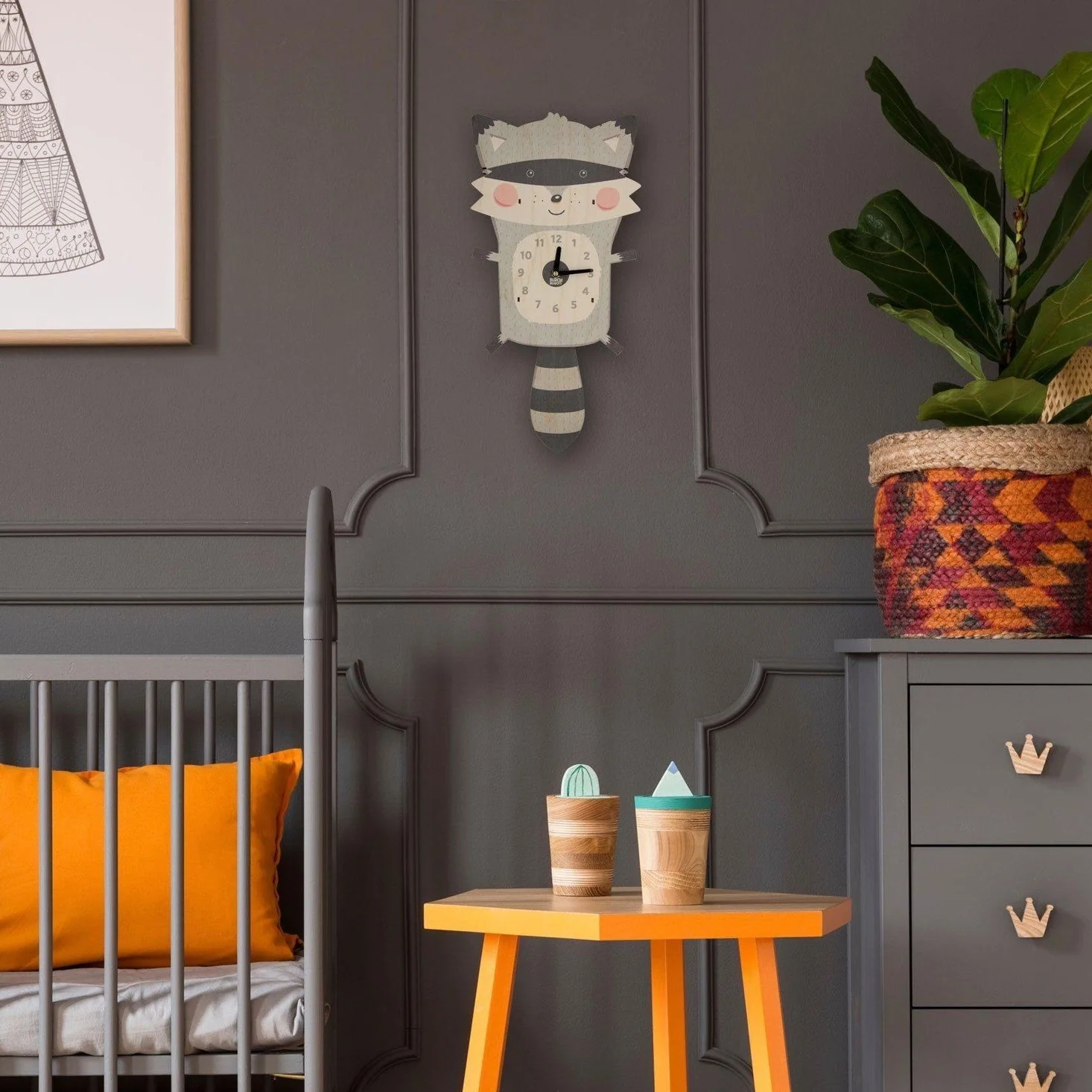 Rocky the Raccoon Pendulum Clock by Birch Robot - Image 2