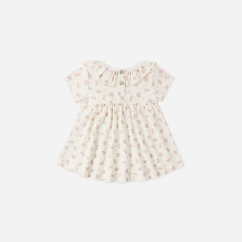 Ruffle Collar Jersey Dress - Flower Field by Quincy Mae - Image 2
