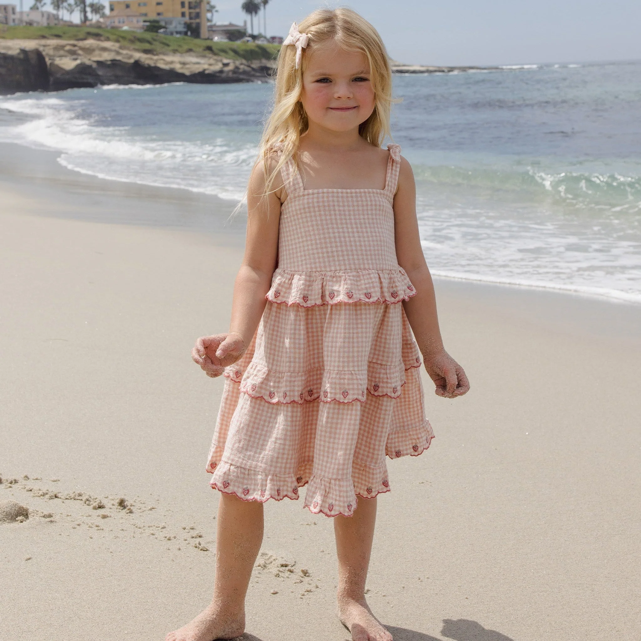 Ruffled Swing Dress - Petal Gingham by Rylee + Cru - Image 6