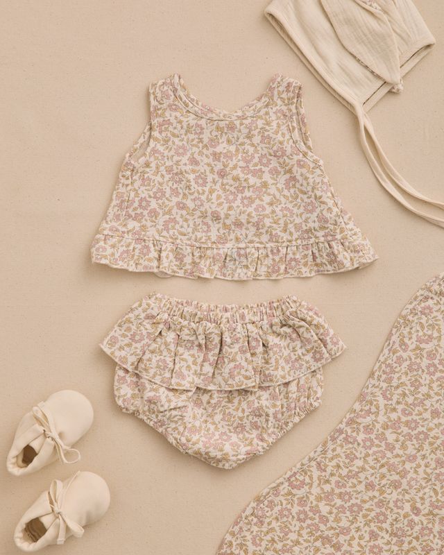 Ruffled Tulip Top + Bloomer Set - Dahlia by Quincy Mae - Image 2
