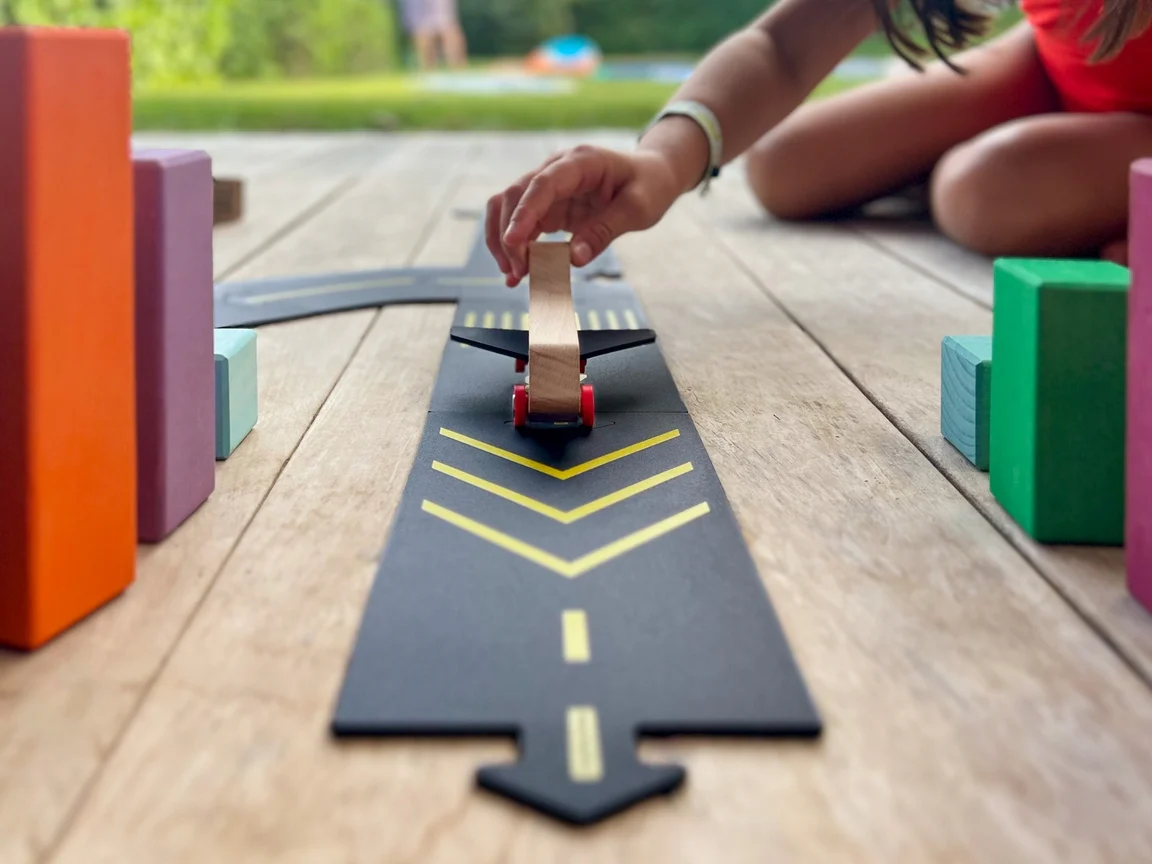 Runway Airport Set with Wooden Aeroplane by Waytoplay Toys - Image 3