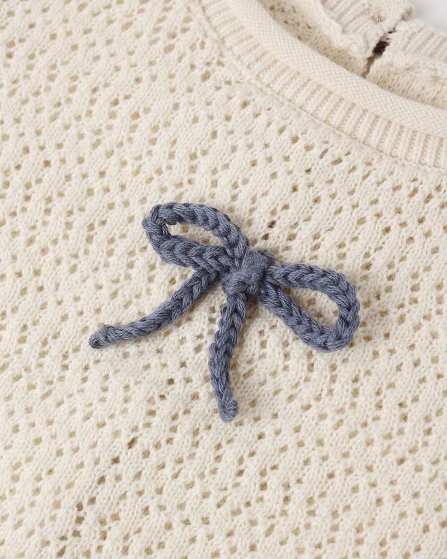 Scallop Knit Baby Set - Natural by Rylee + Cru - Image 10