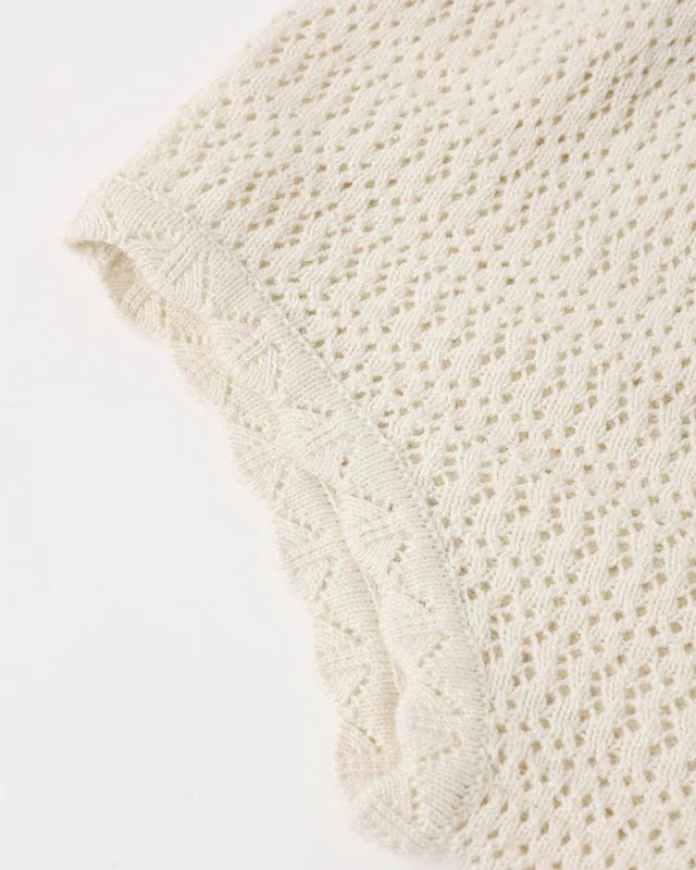 Scallop Knit Baby Set - Natural by Rylee + Cru - Image 11