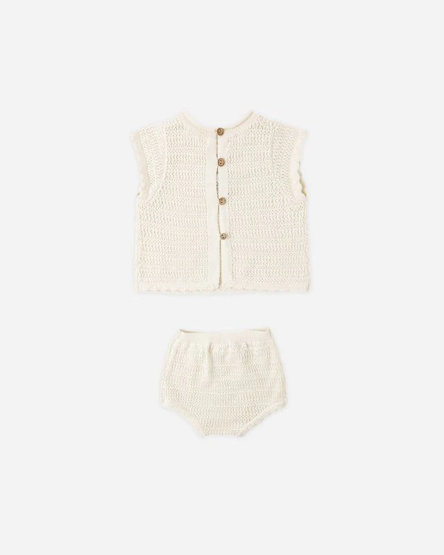 Scallop Knit Baby Set - Natural by Rylee + Cru - Image 9
