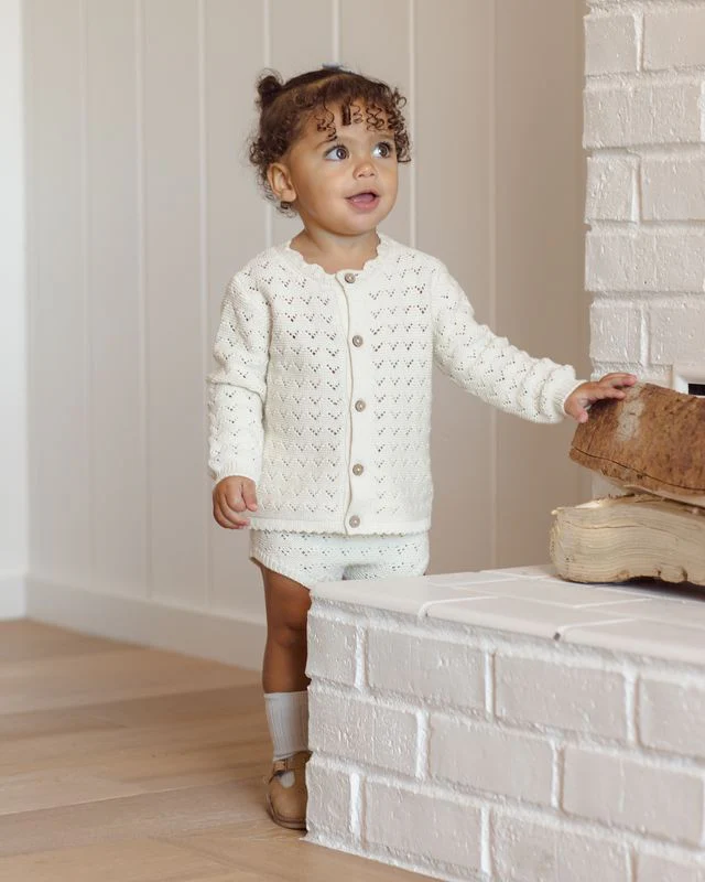 Scalloped Cardigan - Natural by Quincy Mae - Image 2