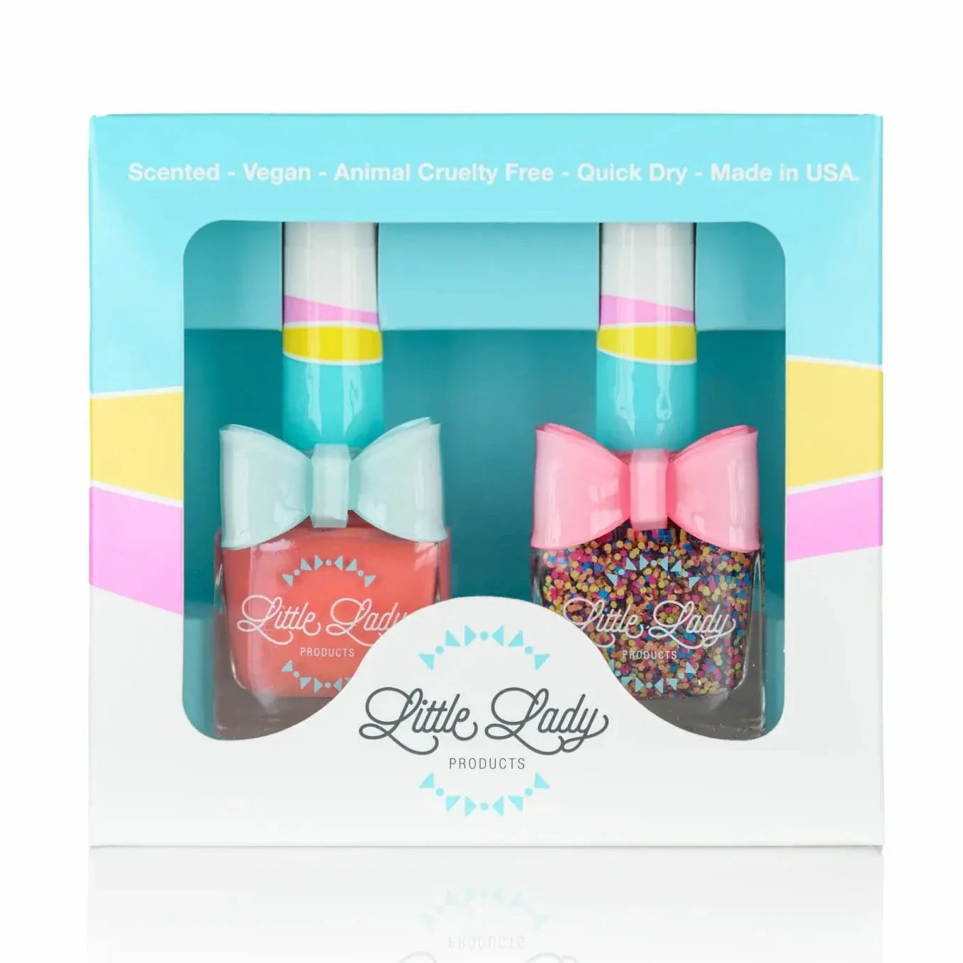 Scented Nail Polish - Peachy Rainbow Duo by Little Lady Products