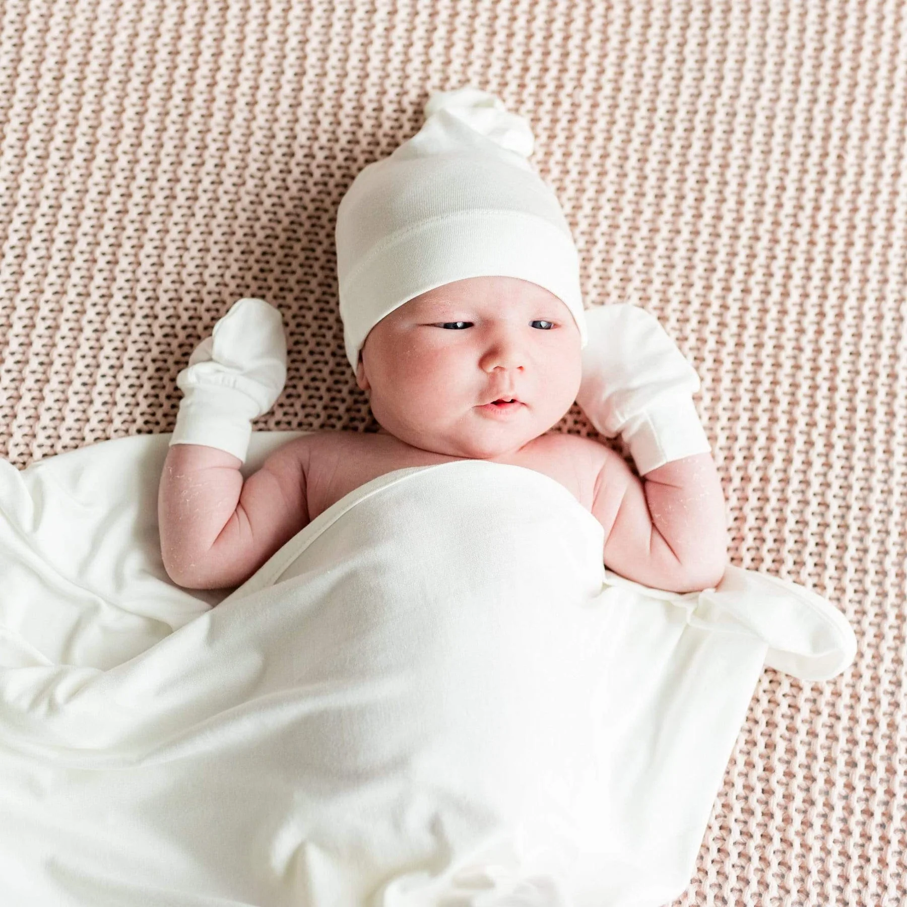 Scratch Mittens - Oat by Kyte Baby - Image 2