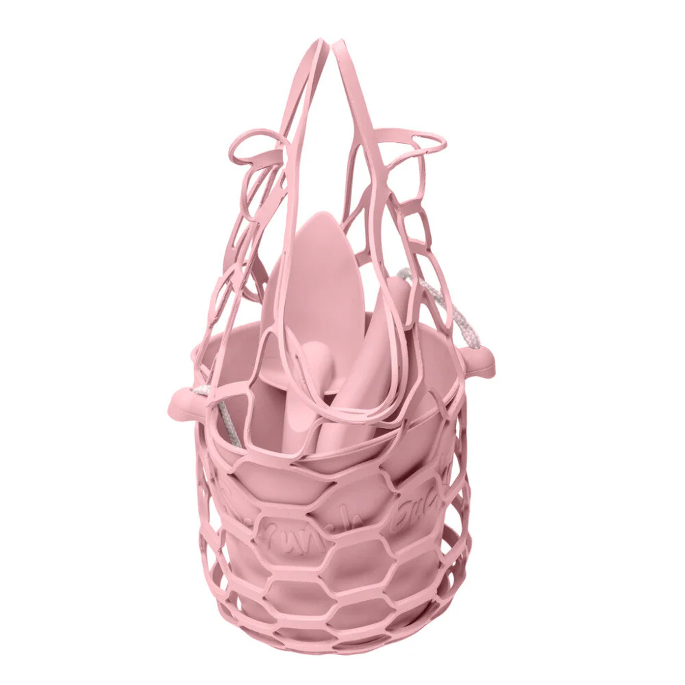 Scrunch Beach Set (Bucket, Spade and Beach Bag) - Dusty Rose by DAM - Image 2