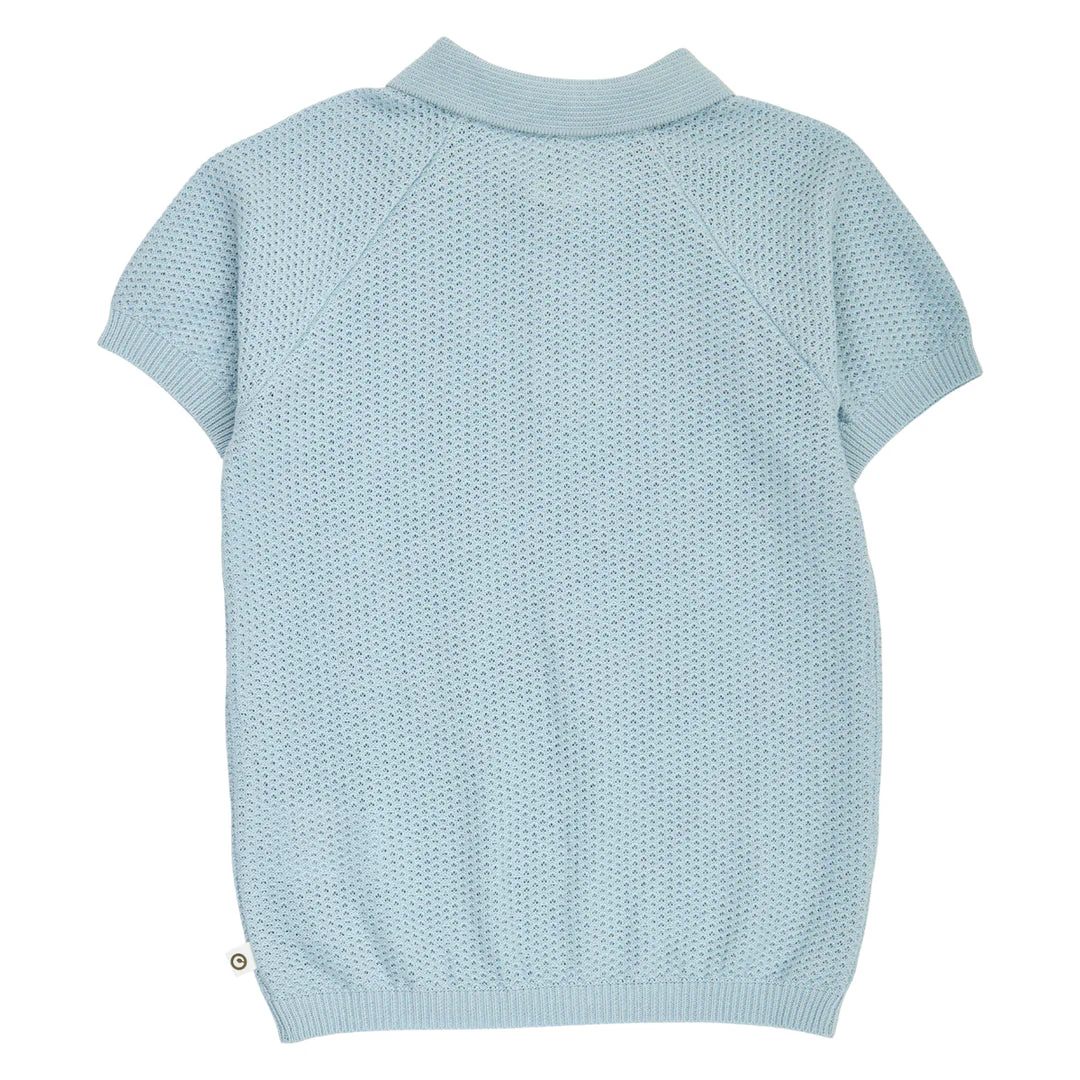 Sea Knit Short Sleeve Polo - Ocean by Musli - Image 2