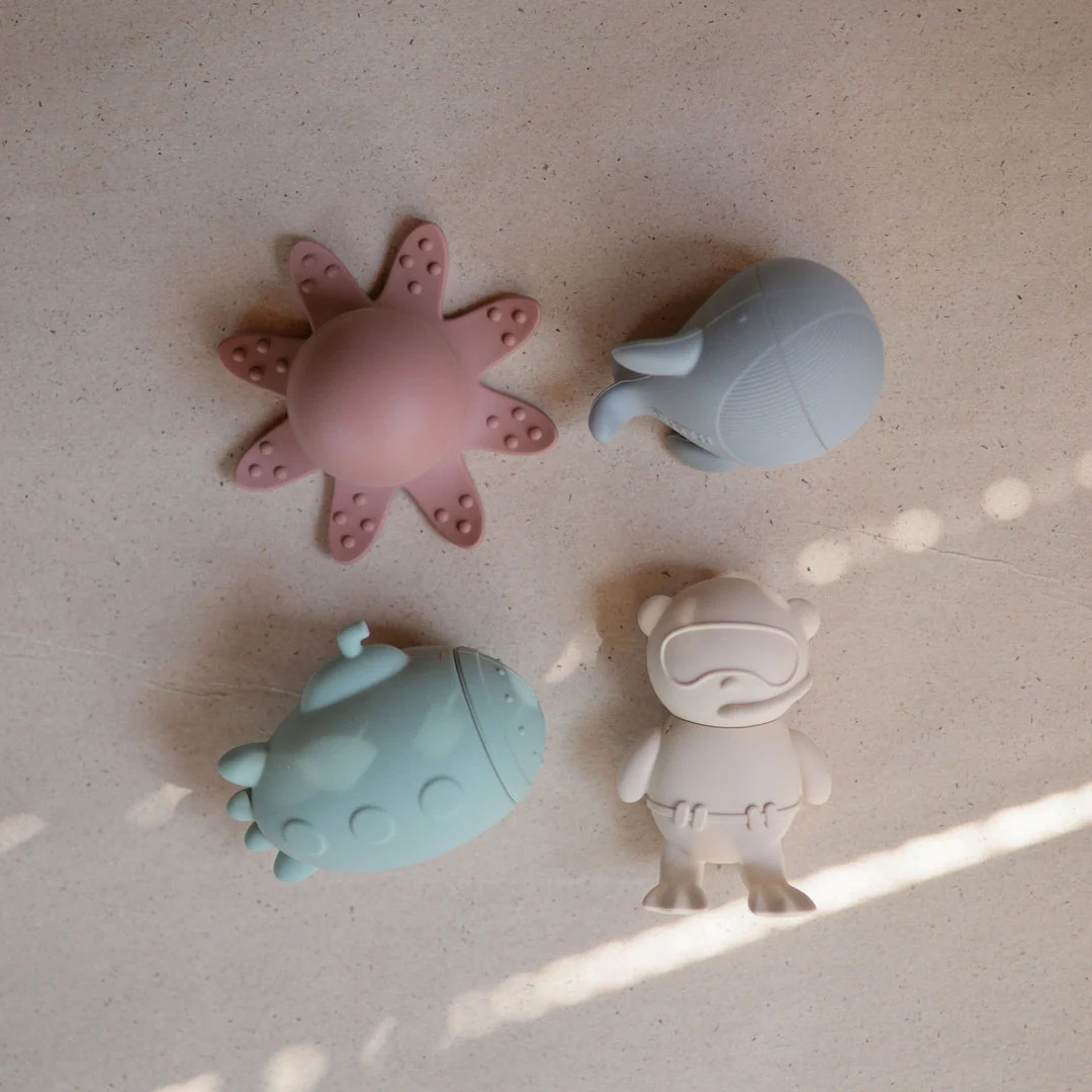 Sealife Mold Free Bath Play Set - 4 Pack by Mushie & Co - Image 2