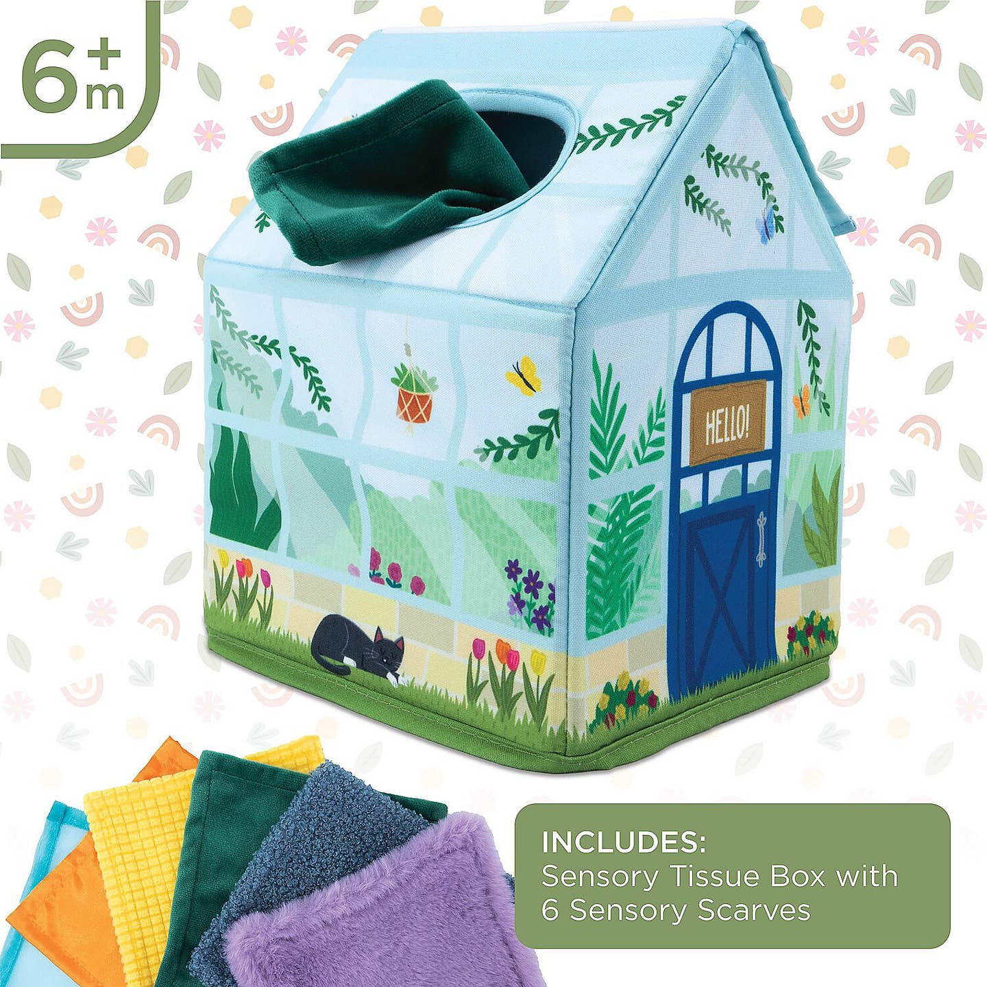 Sensory Sprouts Peek & Pull Baby Tissue Box Toy by Mindware - Image 3