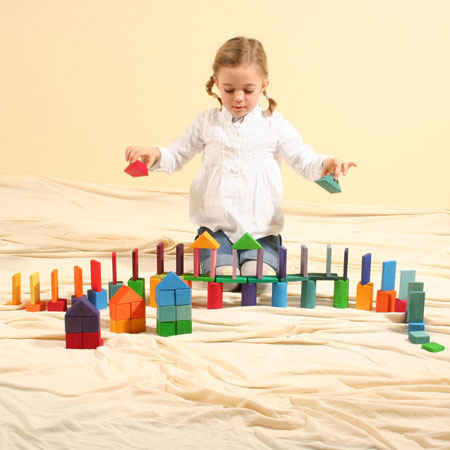 Shapes And Colors Wooden Blocks by Grimm's - Image 2