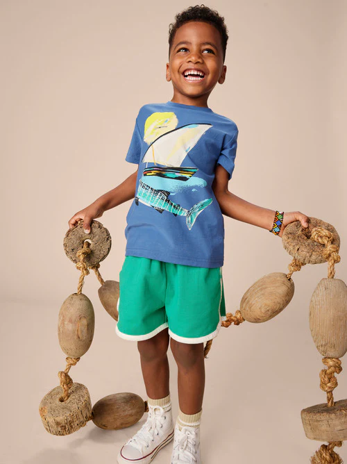 Shark & Sailboat Graphic Tee - Cobalt by Tea Collection FINAL SALE - Image 4